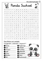 Vorschau - Arbeitsblätter - Panda Suchsel - Buchstabengitter - Seite 1