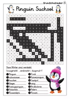 Vorschau - Arbeitsblätter - Pinguin Suchsel - Buchstabengitter - Seite 2