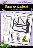 Vorschau - Arbeitsblätter - Raupen Suchsel - Buchstabengitter - Deckblatt