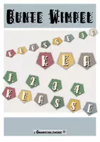 Vorschau - Poster - Türschild: Boho Wimpel 1. 2. 3. 4. Klasse / Klasse 1a b c d - Deckblatt