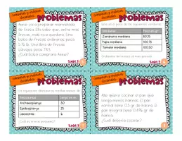 Vista previa - Tarjetas / Manipulativos - Compara y ordena decimales tarjetas problemas - página 2