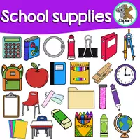 Vista previa - Elementos para la creación de materiales - School supplies Pack - Portada