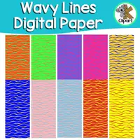 Vista previa - Elementos para la creación de materiales - Wavy Lines Digital Paper - Portada