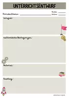 Vorschau - Anderer Materialtyp - UNTERRICHTSPLANUNG - Vorlage (5 Farben) - perfekt für Refis - Seite 1