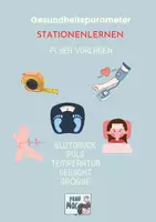 Vorschau - Stationenlernen - Gesundheitsparameter - Stationenlernen - Deckblatt