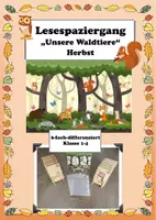 Vorschau - Arbeitsblätter - Materialpaket 2 Lesespaziergänge Herbst Waldtiere Bündel - Seite 1
