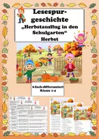 Vorschau - Arbeitsblätter - Lesespurgeschichte Herbst Deutsch Leseverständnis - Deckblatt