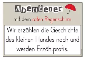 Vorschau - Arbeitsblätter - Erzählen am roten Faden zum Bilderbuch "Der rote Regenschirm" - Seite 2