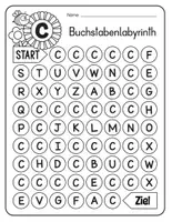 Vorschau - Arbeitsblätter - Buchstabenlabyrinth / Suchsel Buchstabe "C" inkl. Lösung - Seite 1