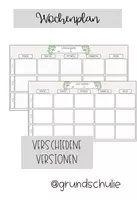 Vorschau - Unterrichtsreihen - Wochenplan im Boho-Pflanzen Stil - Deckblatt