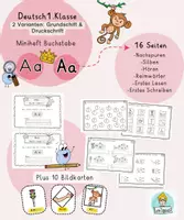Vorschau - Unterrichtsreihen - Buchstabenheft Klasse 1 Buchstabe A, a. Buchstabeneinführung, Silbenkönig, Schreiben, Lesen - Deckblatt