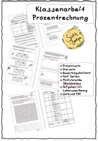 Vorschau - Klassenarbeiten - Klassenarbeit Prozentsatz - Prozentrechnung - Deckblatt