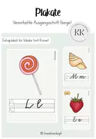 Vorschau - Poster - Anlautplakate - Schreibschrift - Vereinfachte Ausgangsschrift (VA) - Buchstabeneinführung - Deckblatt
