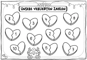Vorschau - Arbeitsblätter - Verliebte Zahlen: Tafelmaterial & Arbeitsblätter (Klasse 1) - Seite 3