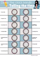 Vorschau - Arbeitsblätter - TELLING THE TIME - Drawing Game / Malspiel - Seite 1