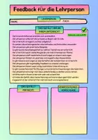 Vorschau - Arbeitsblätter - Zeugnis / Feedback für die Lehrperson / Lehrer*innen (SII) - Seite 1