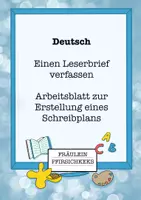 Vorschau - Arbeitsblätter - Schreibplan zum Verfassen eines Leserbriefs - Deckblatt