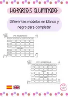 Vista previa - Para docentes: organización, planificación y formación - HORARIOS ALUMN@S PARA COMPLETAR - blanco y negro/color - Portada