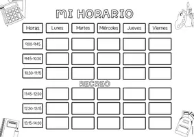Vista previa - Para docentes: organización, planificación y formación - HORARIOS ALUMN@S PARA COMPLETAR - blanco y negro/color - página 2