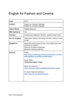 anteprima - Piani di lezione - English for Fashion and Cinema - Pagina di copertina