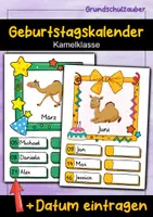 Vorschau - Poster - Kamel Geburtstagskalender für die Kamelklasse - Deckblatt