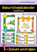 Vorschau - Poster - Vogel Geburtstagskalender für die Vogelklasse - Deckblatt