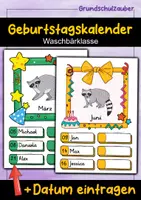 Vorschau - Poster - Waschbär Geburtstagskalender für die Waschbärklasse - Deckblatt