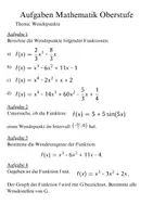 Vorschau - Arbeitsblätter - Mathematik Aufgaben Wendepunkte - Seite 1