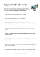 Vista previa - Hojas de trabajo - Preguntas sobre las redes sociales - Portada