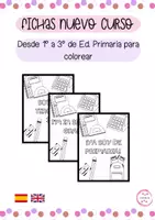 Vista previa - Manualidades / Dibujos para colorear - FICHAS NUEVO CURSO - English & Castellano - Portada