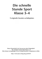Vorschau - Stundenentwürfe - Die schnelle Stunde Sport Klasse 3-4 - 9 originelle Stunden zu Ballspielen - Seite 1