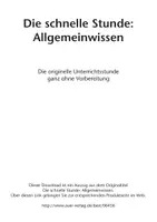 Vorschau - Stundenentwürfe - Die schnelle Stunde Allgemeinwissen - Die originelle Unterrichtsstunde ganz ohne Vorbereitung - Seite 1