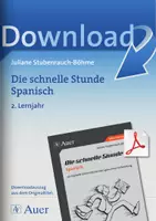 Vorschau - Text - Die schnelle Stunde Spanisch - 2. Lernjahr - Deckblatt