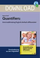 Vorschau - Stundenentwürfe - Quantifiers: - Grammatiktraining Englisch dreifach differenziert - Deckblatt