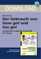Vorschau - Arbeitsblätter - Der Gebrauch von have got und has got - Grundwissen englische Grammatik 5./6. Klasse - Deckblatt