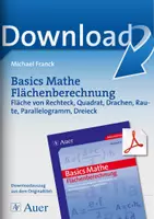 Vorschau - Arbeitsblätter - Basics Mathe Flächenberechnung - Fläche von Rechteck, Quadrat, Drachen, Raute, Parallelogramm, Dreieck - Deckblatt