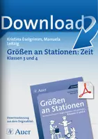 Vorschau - Stationenlernen - Größen an Stationen: Zeit - Klassen 3 und 4 - Deckblatt