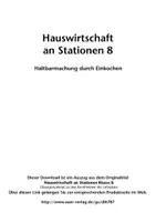 Vorschau - Stationenlernen - Hauswirtschaft an Stationen 8 - Haltbarmachung durch Einkochen - Seite 1