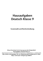 Vorschau - Arbeitsblätter - Hausaufgaben Deutsch Klasse 9 - Grammatik und Rechtschreibung - Seite 1