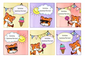 Vorschau - Poster - Fuchs-Grußkärtchen Sommerferien Fuchsklasse - Seite 1