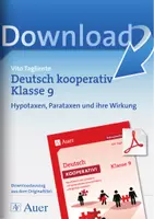 Vorschau - Arbeitsblätter - Hypotaxen, Parataxen und ihre Wirkung - kooperativ - Deutsch kooperativ - 9. Klasse - Deckblatt