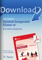 Vorschau - Arbeitsblätter - Deutsch kooperativ Klasse 10 - Eine Satire analysieren - Deckblatt