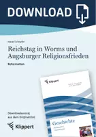Vorschau - Stundenentwürfe - Reichstag in Worms und Augsburger Religionsfrieden - Reformation - Deckblatt