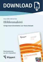 Vorschau - Stundenentwürfe - Höhlenmalerei - Fertige Unterrichtsstunde Steinzeit - Deckblatt