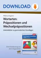 Vorschau - Stundenentwürfe - Wortarten: Präpositionen und Wechselpräpositionen - Arbeitsblätter zu grammatischen Grundlagen - Deckblatt