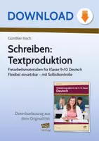 Vorschau - Arbeitsblätter - Schreiben: Textproduktion - Freiarbeitsmaterialien für Klasse 9+10 Deutsch Flexibel einsetzbar - mit Selbstkontrolle - Deckblatt