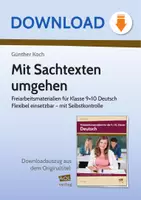 Vorschau - Stundenentwürfe - Mit Sachtexten umgehen - Freiarbeitsmaterialien für Klasse 9+10 Deutsch Flexibel einsetzbar - mit Selbstkontrolle - Deckblatt