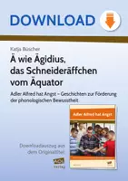 Vorschau - Arbeitsblätter - Ä wie Ägidius, das Schneideräffchen vom Äquator - Adler Alfred hat Angst - Geschichten zur Förderung der phonologischen Bewusstheit - Deckblatt