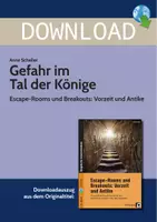 Vorschau - Arbeitsblätter - Gefahr im Tal der Könige - Escape-Rooms und Breakouts: Vorzeit und Antike - Deckblatt