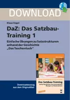 Vorschau - Stundenentwürfe - DaZ: Das Satzbau-Training 1 - Einfache Übungen zu Satzstrukturen anhand der Geschichte "Das Taschentuch" - Deckblatt
